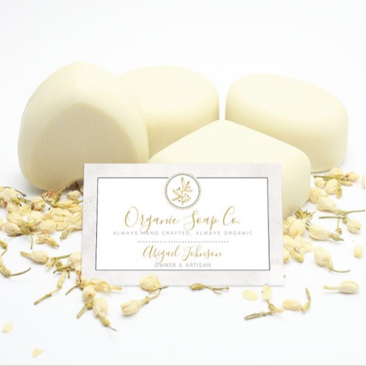 ミニマリストのブラック&金ゴールド手描きアーティザン 名刺