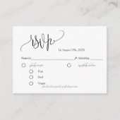 ミニマリストのブラックRSVPカードのエンクロージャカード エンクロージャーカード (正面)