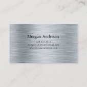 ミニマリストのブラッシュドメタルシルバーのバンディング 名刺 (裏面)