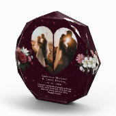 ミニマリストのブルゴーニュカスタムハート形のカップル フォトブロック (右)