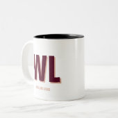 ミニマリストのブルゴーニュ・ピンク・モノグラムパーソナライズされた ツートーンマグカップ (正面左)