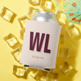 ミニマリストのブルゴーニュ・ピンク・モノグラムパーソナライズされた 缶クーラー