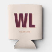 ミニマリストのブルゴーニュ・ピンク・モノグラムパーソナライズされた 缶クーラー (裏面)