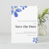 ミニマリストのブルーウォーターの色のフローラ結婚ズ セーブザデート (スタンド正面)