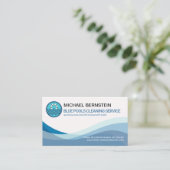 ミニマリストのブルーウォーターウェーブスイミングプール 名刺 (スタンド正面)