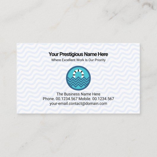 ミニマリストのブルーウォーターウェーブスイミングプール 名刺 (裏面)