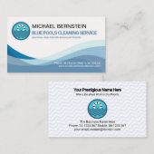 ミニマリストのブルーウォーターウェーブスイミングプール 名刺 (正面/裏面)