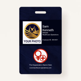 ミニマリストのブルーグランジ写真テンプレート医療 バッジ