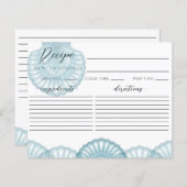 ミニマリストのブルーシェルレシピリクエストカード (正面/裏面)