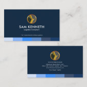 ミニマリストのブルーストライプロジスティクスコンサルタント 名刺 (正面/裏面)