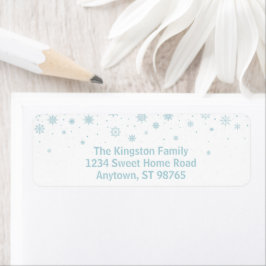 ミニマリストのブルースノーフレークアドレス ラベル