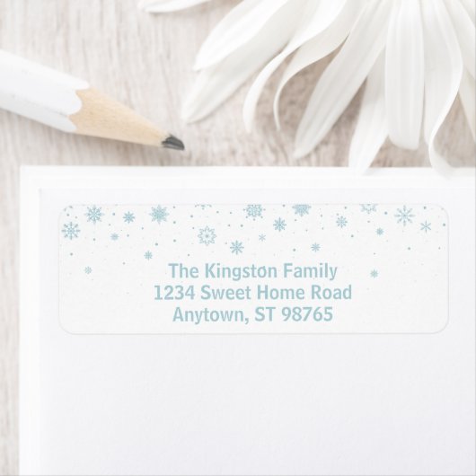 ミニマリストのブルースノーフレークアドレス ラベル (インサイチュ)