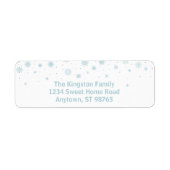 ミニマリストのブルースノーフレークアドレス ラベル (正面)