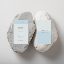 ミニマリストのブルーツートーンの名刺