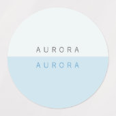 ミニマリストのブルーツートーン ラベル (デザイン1)