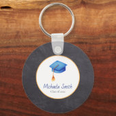 ミニマリストのブルーハイスクール卒業キーチェーン キーホルダー (正面)