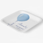 ミニマリストのブルーバルーンボーイ2nd誕生日 ペーパープレート (傾斜あり)