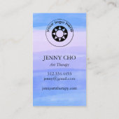 ミニマリストのブルーパープル絵を描ズの追加のカスタムロゴ 名刺 (裏面)