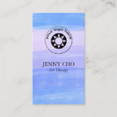 ミニマリストのブルーパープル絵を描ズの追加のカスタムロゴ 名刺 (正面)
