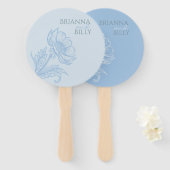 ミニマリストのブルー結婚フローラのファン ハンドファン (正面&裏面)