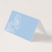 ミニマリストのブルー結婚フローラサンキューカード (裏面)