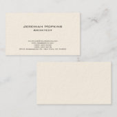 ミニマリストのプレインアーキテクト会社クリーム 名刺 (正面/裏面)