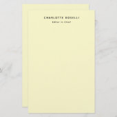 ミニマリストのプレーンクラシカルプロフェッショナルクリーム 便箋 (正面/裏面)