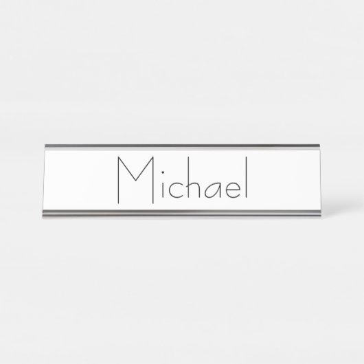 ミニマリストのプレーンモダン名 デスクネームプレート (正面)