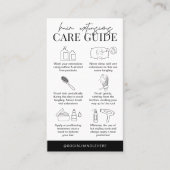 ミニマリストのヘアエクステンションの指示サロンロゴ 名刺 (正面)