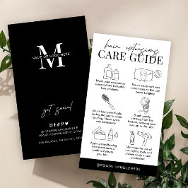 ミニマリストのヘアエクステンションの指示サロンロゴ 名刺