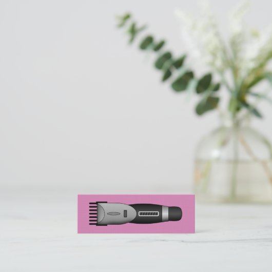 ミニマリストのヘアクリッパー | 理容師 | 美容師 スキニー名刺 (スタンド正面)