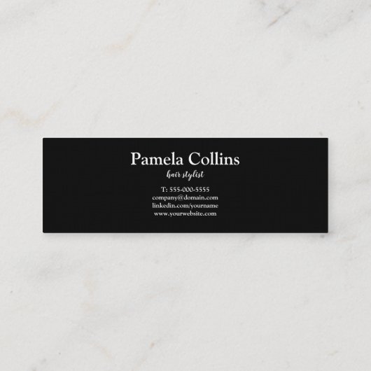 ミニマリストのヘアクリッパー | 理容師 | 美容師 スキニー名刺 (裏面)