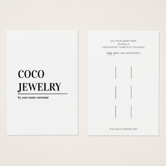 ミニマリストのヘアクリップのアクセサリー表示カード (正面&裏面)