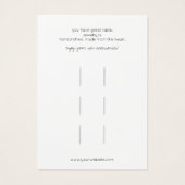 ミニマリストのヘアクリップのアクセサリー表示カード (裏面)