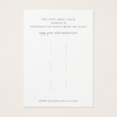 ミニマリストのヘアクリップのアクセサリー表示カード (裏面)