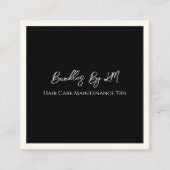 ミニマリストのヘアスタイリストのウィッグのバンドルメンテナンスカード スクエア名刺 (正面)