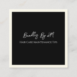 ミニマリストのヘアスタイリストのウィッグのバンドルメンテナンスカード スクエア名刺