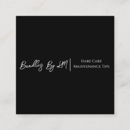 ミニマリストのヘアスタイリストのウィッグのバンドルメンテナンスカード スクエア名刺