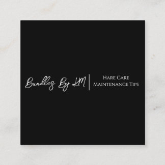 ミニマリストのヘアスタイリストのウィッグのバンドルメンテナンスカード スクエア名刺