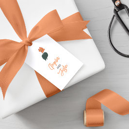 ミニマリストのベゴニア結婚フラワーズ ギフトタグ