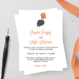 ミニマリストのベゴニア結婚フラワーズ 招待状