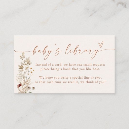 ミニマリストのベビーカード |秋ブックリクエスト エンクロージャーカード (正面)