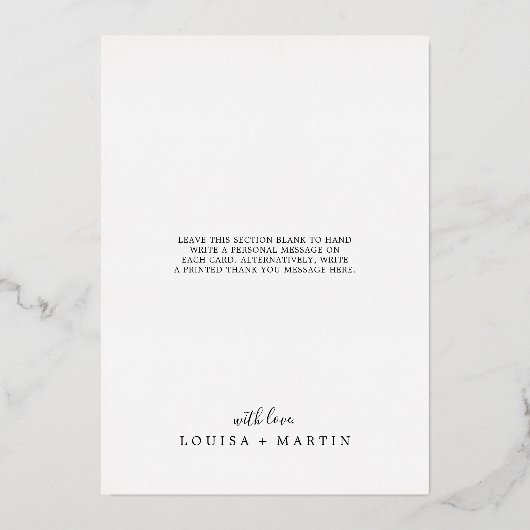 ミニマリストのホイル結婚したリトルクリスマス 箔シーズンカード (裏面)