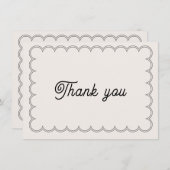 ミニマリストのホタテ縁どルサンキューカード サンキューカード (正面/裏面)