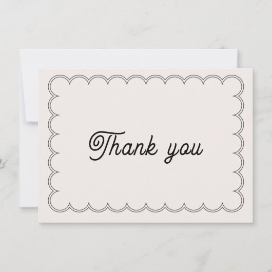 ミニマリストのホタテ縁どルサンキューカード サンキューカード (正面)