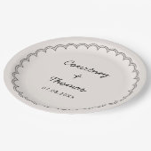 ミニマリストのホタテ縁どル ペーパープレート (アングル)