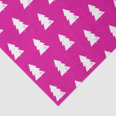 ミニマリストのホットピンクの白いクリスマスツリーパターン 薄葉紙 (詳細)