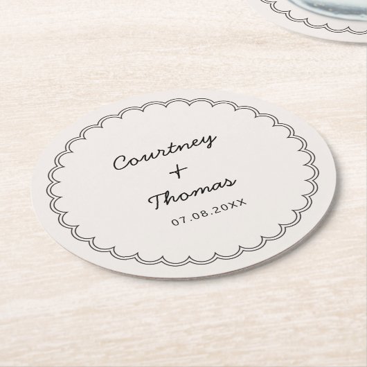 ミニマリストのホッ縁どクドコースター ラウンドペーパーコースター (アングル)