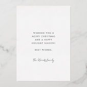 ミニマリストのホリーすてきクリスマスレッドと金ゴールド 箔シーズンカード (裏面)