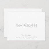 ミニマリストのホワイトとグレーの動きの発表 案内ポストカード (正面/裏面)